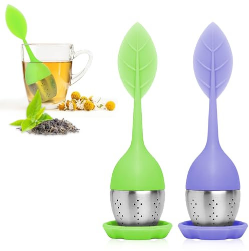 2 PCS Tea Infuser, Silicone Loose Leaf Strainer for Black, Green, or Herbal Tea With Fine Mesh