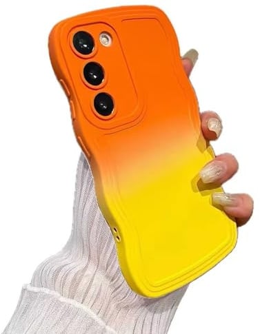 Rnrieyta Miagon Gradient Aesthetic Welle Hülle für Samsung Galaxy A50/A30S,Süßes Curly Handyhülle Frauen Mädchen Lockige Rahmenform Design Silikon TPU Bumper Schutzhülle