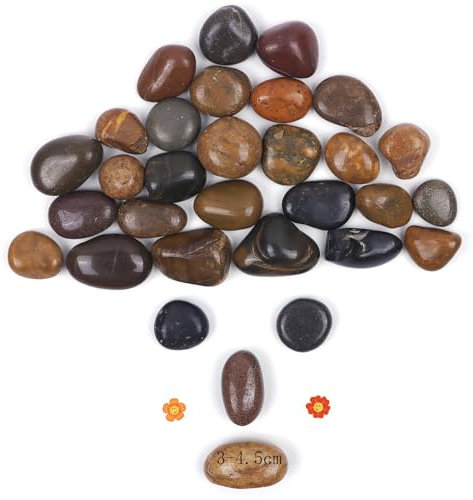 Piedras Decorativas Naturales 3-5cm - Guijarros para Macetas, Grava para Plantas y Jardín, Piedras para Acuario y Exterior