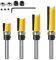 Zhongji Router Bits - 1/4 Inch Shank Flush Trim Router Bit Set - 4PC, 25/64” to 1-1/2” Cutting Height