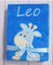 BotoBaby® - Babydecke mit Namen und Geburtsdatum - Geschenk Taufe Geburt ★ (Dunkelblau - Giraffe)