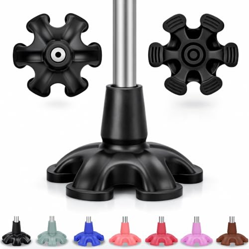 supregear Gummi Stockspitze - Selbststehende 6 Ping Unterstützung Gummipuffer für Walking Stick & Cane - Heavy Duty Fußpolster für Offset Quad Stativ Ersatz Zubehör, 19 mm, Schwarz