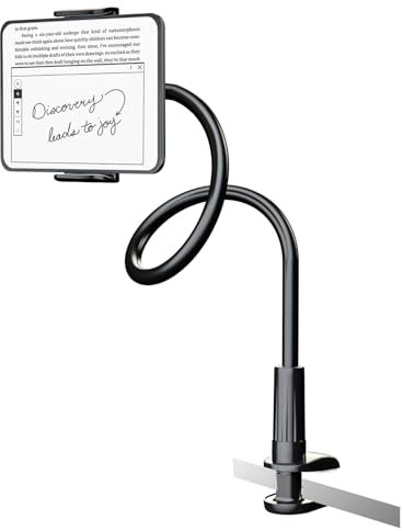 PlsHugek Schwanenhals-Halterung für Kindle, verstellbare Armhalterung zum Lesen im Bett, freihändiges Kindle Paperwhite, Zubehör für iPhone, iPad, Tablet, Switch