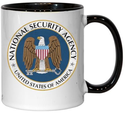 Atspauda NSA National Security Agency United States Of America Adler Keramik Tee Kaffee Tasse Schwarz