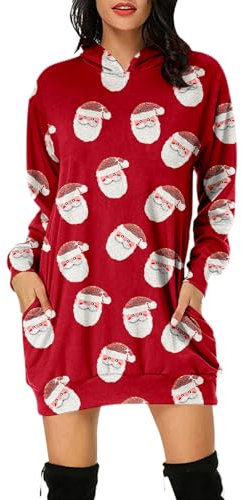 Outfit Weihnachten Damen Elegant Weihnachtspullover Mit Led Licht Herren KostüMe Frauen Weihnachtliche Kleider Damen Weihnachts KostüMe Damen Strickkleid A Linie Winter