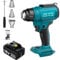 Cordless Heat Gun for Makita + 8000mAh Battery with 4 Nozzles, Up to 550°C, Cordless Hot Air Gun for Welding, Bending Pipes, Colour Removal