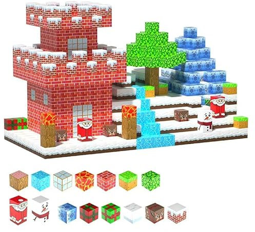 HBECCE 100 Stück Magnetblöcke Bauspielzeug, Magnet Bauwürfel für Kinder BAU Mine Magnetblöcke für Kleinkinder, STEM Mine Magnetic Building Blocks Cubes für Jungen und Mädchen zum Geburtstag