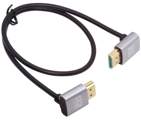 NFHK Cavo HDMI 2.1 ultra sottile HDTV 8K 4K iper super flessibile cavo sottile con angolo verso l'alto di 90 gradi di tipo A per computer HDTV