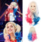 LOMUG Halloween Quinn Cosplay Perücke: Rosa blaue Kostüm Perücke Suicide Squad, Filmheldin Cosplay Perücke, Kostüm Perücke für Damen Mädchen Halloween Karneval Mottopartys Verkleidung