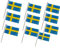 Sweden Hand Flag Small Swedish Hand Waving Flag Mini National Stick Banner 10PCS 14x21cm Sweden
