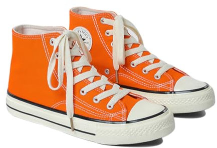 SIUSUMFO Adulto Zapatos De Lona Hombre Sneakers Alta Clásico Zapatillas de Deportivos Running Casuales Zapatos Atléticos 41.5 EU Naranja