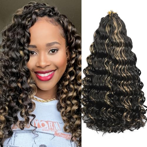 Ocean Wave Crochet-Haar synthetische Lockenzöpfe für schwarze Frauen(P4/27#, 14 Inches)