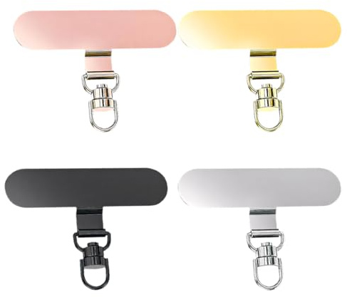 JYNVO Lot de 4 Languettes d'Attache pour Cordon de Téléphone Portable, Patch Universel Sans Adhésif, pièce de rechange universelle pour cordon de téléphone, pour la Plupart Des Smartphones
