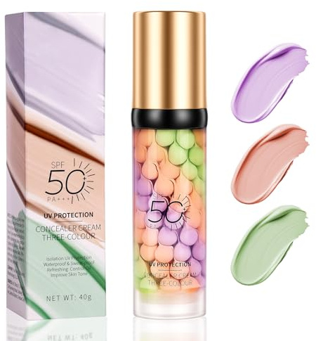 BUTBU Primer Maquillaje SPF 50, Base de Maquillaje Corrector de Color, Imprimación Facial Líquida Hidratante, Prebase Maquilla-je Poros, Iluminadora y Refinadora de Poros con Protección Solar, 40g