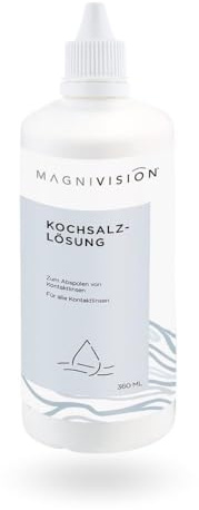 MAGNIVISION Kochsalzlösung 100ml – weiche & harte Kontaktlinsen, boratfrei | Abspüllösung für Kontaktlinsen – boratfrei, Reisegröße, Made in Europe