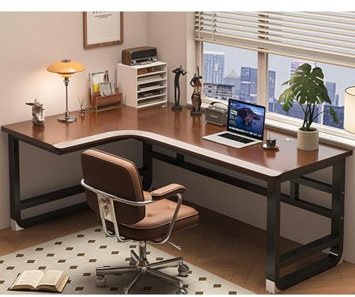 LIHDNGXM Scrivania angolare in legno massello a forma di L, scrivania ergonomica da gaming con bordo inclinato per ufficio domestico, studio, gamer e professionisti(B-left,180x100x75cm)