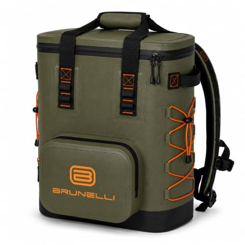 BRUNELLI Kühltasche Rucksack 30L – Isolierter Kühlrucksack mit 48 Std. Kühlleistung, wasserabweisendes TPU-Material, auslaufsichere Innenauskleidung, für Camping, Strand, Angeln & Outdoor