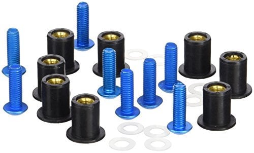 Puig 0957A Kit aus eloxierten Schrauben blau aus Ergal 7075 Aluminium für Racing-Windschutzscheiben mit hoher Festigkeit und Langlebigkeit