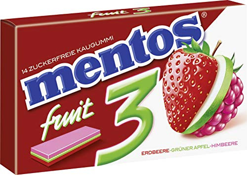 Mentos - Fruit and Fresh Erdbeere-Grüner Apfel-Himbeere - 33 GR