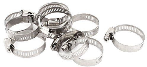 sourcingmap 10pcs Collier de Serrage Tuyau Pince Clip Serre Joint en inox réglable 21-44mm
