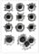 Einschuss-Löcher Sticker Set I 11 Bullet-Holes als Auto-Aufkleber, für Roller Moped Motorrad-Helm Notebook Laptop Smartphone I schwarz grau I kfz276