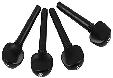 Dilwe 4 Stück Violine Tuning Pegs, Ebenholz Stimmwirbel Endpin Set für 4/4 Violine