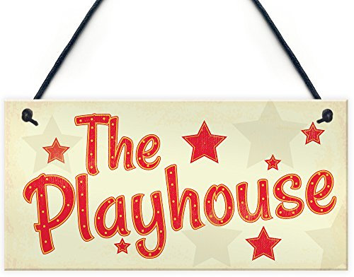 Red Ocean Childs The Playhouse Bedroom Playroom Sign Hanging Wall Plaque Son Daughter Gift For Kids