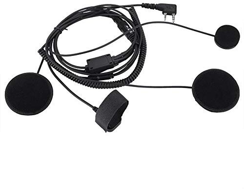 Diyeeni Motorcycle helmet intercom headset, noise canceling headphones with PPT finger cable, motorcycle headphones with two speakers, for Kenwood KPG HYT Walkie Talkie
