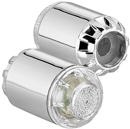 infactory Led Wasserhahn: 2 Dynamo-LED-Wasserhahnaufsätze zur Temperaturkontrolle, 3 Farben (Perlator, Wasserhahnaufsaetze, Beleuchteter)