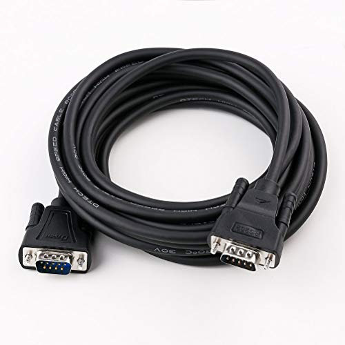 DTech Cavo seriale DB9 da 5 m da maschio a maschio RS232 dritto con cavo dati a 9 pin