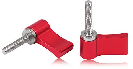 SPEEDWOX Lot de 2 vis à filetage mâle réglable M4 20 mm avec bouton rotatif en alliage d'aluminium rouge pour appareil photo