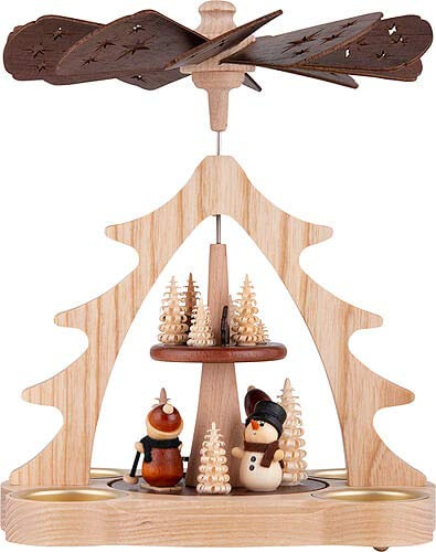 2-Tier Pyramid - Santa Claus and Snowman - 22 cm / 8.7 inch