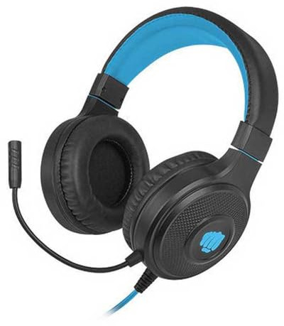 Fury Warhawk Gaming 2.0 Kopfhörer mit Mikrofon und Lautstärkeregler mit RGB-Hintergrundbeleuchtung, Schwarz/Blau