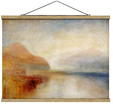 Stoffbild mit Posterleisten - William Turner - Monte Rosa 75cm x 100cm Eiche