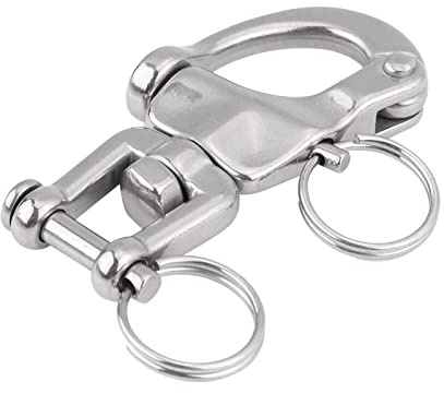 Moschettone a Sgancio Rapido con Moschettone a Sgancio Rapido Sartiame in Acciaio Inossidabile 316 Barca a Vela Coppia di Clip in Acciaio Inossidabile Marino(70mm)moschettone titanio spinnaker, grille