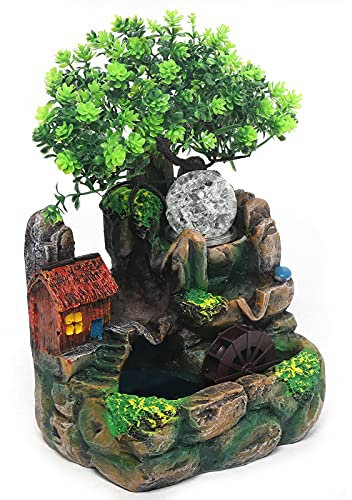 Fontaine de Table, Cascade de rocaille de Fontaine de Jardin, Chutes deau en Cascade de Montagne de Bureau pour la Relaxation de Chambre à Coucher de Bureau