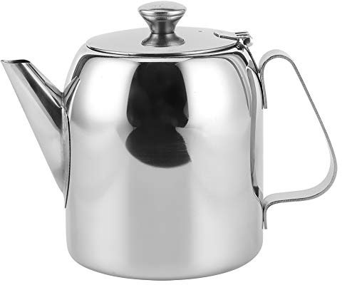 Coffee Pot Stainless Steel Teapot Set, Teapot Metal Teapot with Filter, Coffee Pot Kettle, Mirror Polished, Silver Teapot Suitable for Restaurants, Meeting Rooms, Living Room(850ml)