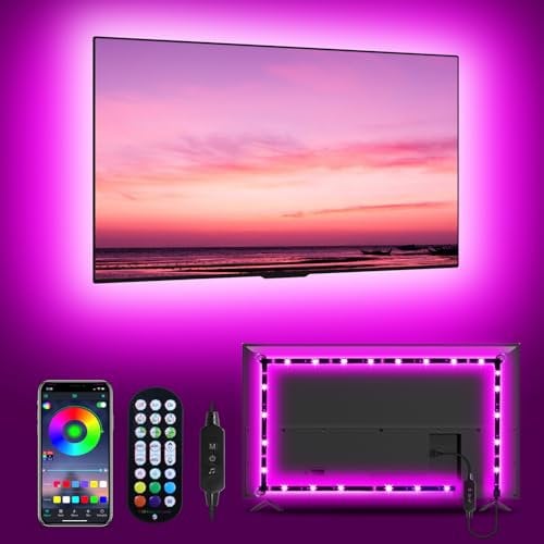 MATICOD LED Lights for TV, 4M TV Lights for 45-60in TVs, Music Sync Color Changing RGB Tv Backlight Strip Lights with Remote and App Control for Christmas Gameing Room Decoration