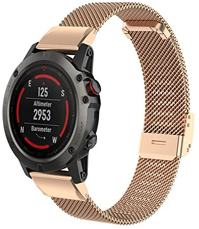 Gheper Metallarmband Kompatibel mit Garmin Fenix 7/Fenix 6 Pro/Fenix 5 Plus/935/945/Descent G1/EPIX Gen 2/Instinct Mesh Woven Edelstahl Smartwatch Armbänder Ersatzarmband