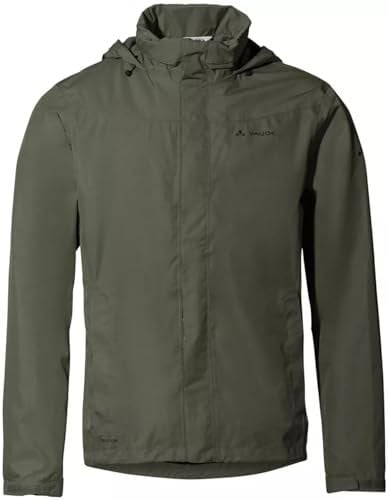 VAUDE Men's Escape Bike Light Jacket |Wasserdichte 2-Lagen Regenjacke - Winddicht, Atmungsaktiv & Leicht | Netzfutter | Kapuze im Kragen | Reflektierende Elemente | Eco Finish