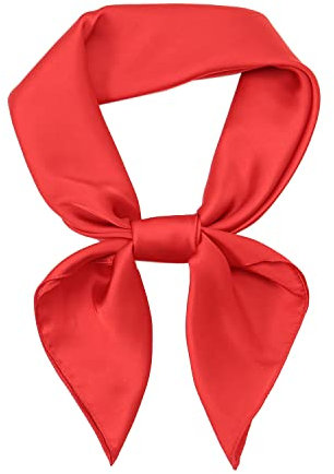 RIIQIICHY Seidentuch Rot Damen Bandana Kopftuch Sommer Schals & Tücher Haarschal Halstücher Quadrates 70x70cm