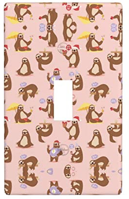 Sloth-Pink Dekorator Lichtschalter oder Steckdose Wandplatte für Lichtschalter, Dimmer, Steckdose