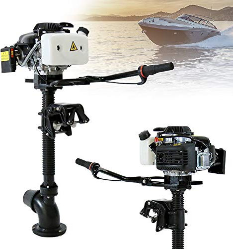 4PS Außenbordermotoren für Boote, 55cc 4-Takt-Motor, 2900W 4500-5500U/min Außenbordmotor Schlauchboot Bootsmotor Bürstenloser, Stufenlose Getriebe, Kippfunktion, 360-Grad-Drehung