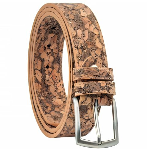 Simaru Kork Gürtel für Herren Buenos Aires, Herrengürtel aus Kork mit edler Metallschnalle, langlebig nachhaltig und vegan (Granada, 105 (L-XL))