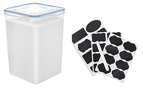 Fozriybefy Contenedor de harina y azúcar con tapa (6,5 litros ) - Almacenamiento hermético de alimentos Grandes cantidades Vacas y despensa, azul