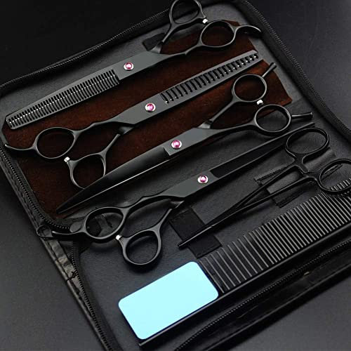 Professionelle Friseurschere für Linkshänder, Haarschneide-Set, Haarwerkzeuge, Haarschere, gerade Schere, Ausdünnung, Friseurschere, Salon, 7,0 Zoll, B, 7-Zoll-Set