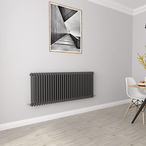 Anthracite radiators Horizontal 2 Column Rads Cast Iron Style Central Heating radiators for Bathroom,Living Room and Kitchen 600x1460mm