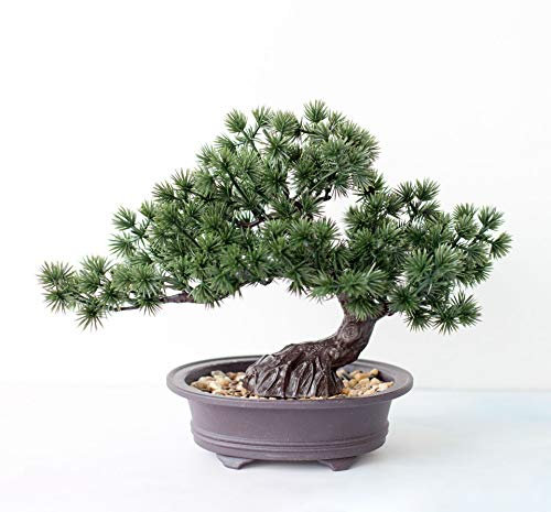 HASMI Künstliche Bonsai Hohe Qualität Künstliche Pflanzen Grüne Bonsai Baum Simulation Kiefer Nadeln Zypresse Pflanzen Garten/Schreibtisch/Wohnzimmer Wohnzimmer Dekorationen Künstliche Pflanze
