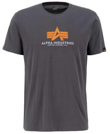 Alpha Industries Basic T Rubber T-Shirt for Men Vintage Grey