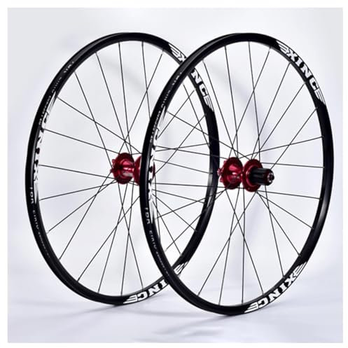 MTB 26/27.5 Laufradsatz Scheibenbremse Schnellspanner Laufradsatz 24H Alu-Legierung Dual-Layer-Felgen Vorne 2 Hinten 4 Lagernaben Unterstützen 7-12 Gänge (Color : Black, Size : 26)
